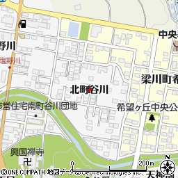 福島県伊達市梁川町（北町谷川）周辺の地図