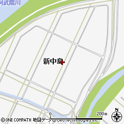 福島県伊達市梁川町新中島周辺の地図