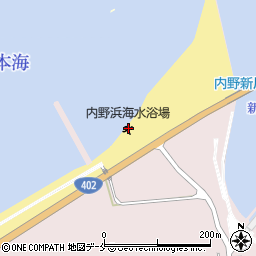 内野浜海水浴場周辺の地図