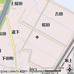 福島県伊達郡桑折町南半田桜田周辺の地図