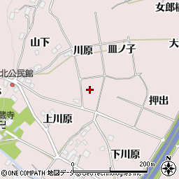 福島県伊達郡桑折町南半田川原周辺の地図