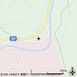 福島県伊達市梁川町山舟生滝前周辺の地図