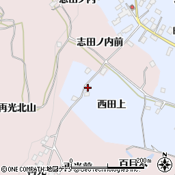 福島県伊達郡桑折町北半田西田上周辺の地図