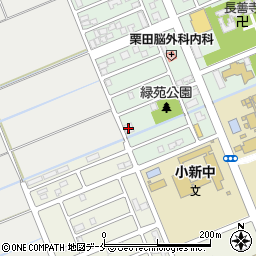 新潟市小新団地地域下水道処理場周辺の地図