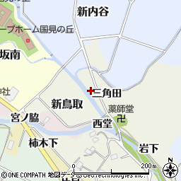 福島県国見町（伊達郡）内谷（蟹沢）周辺の地図