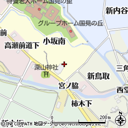 福島県国見町（伊達郡）小坂南周辺の地図