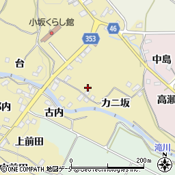 福島県伊達郡国見町小坂カニ坂周辺の地図
