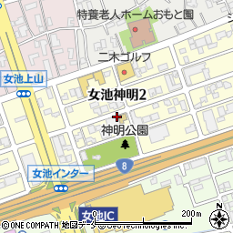 新潟県新潟市中央区女池神明周辺の地図