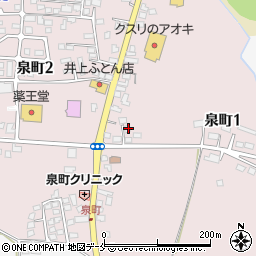 山形県米沢市泉町周辺の地図