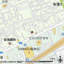 新潟マツダ自動車株式会社　女池ユーカーランド周辺の地図