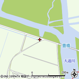 福島潟東部揚水機場周辺の地図