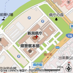 新潟県庁周辺の地図
