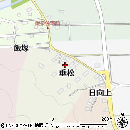 宮城県伊具郡丸森町垂松周辺の地図