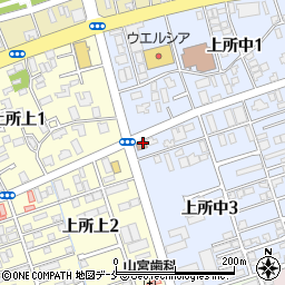 新潟上所郵便局周辺の地図