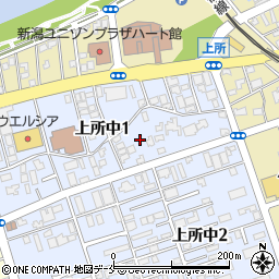 新潟県新潟市中央区上所中1丁目6周辺の地図