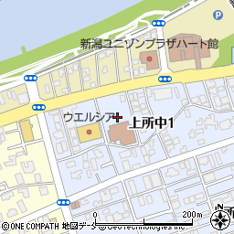新潟県新潟市中央区上所中1丁目10周辺の地図