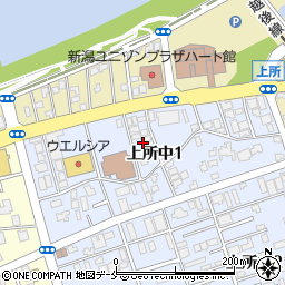 新潟県新潟市中央区上所中1丁目8周辺の地図