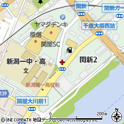 新潟関屋郵便局周辺の地図