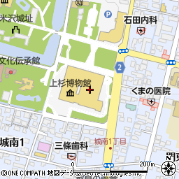 米沢市役所　伝国の杜周辺の地図