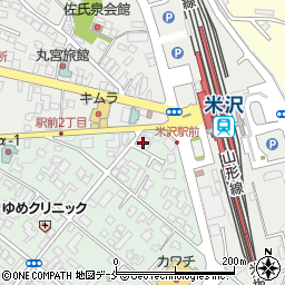 山形銀行米沢駅前支店 ＡＴＭ周辺の地図