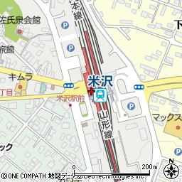 米沢駅周辺の地図