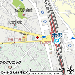 米沢駅前郵便局周辺の地図