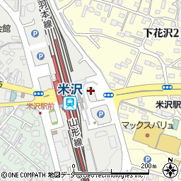 米沢駅東口周辺の地図