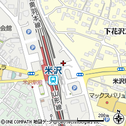 米沢市役所　市営駅東自転車駐車場周辺の地図