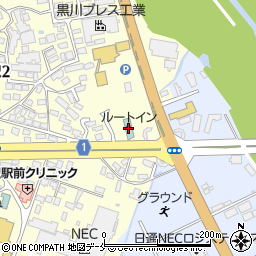 ホテルルートイン米沢駅東周辺の地図
