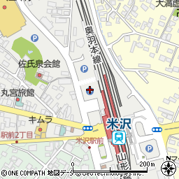 米沢駅前北駐車場周辺の地図