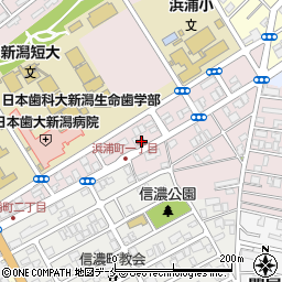 新潟浜浦郵便局周辺の地図