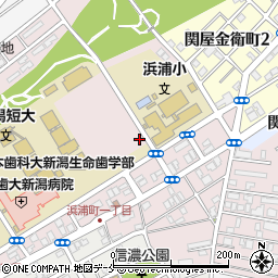 新潟県新潟市中央区浜浦町1丁目周辺の地図