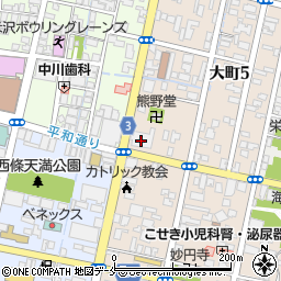 米沢信用金庫本店営業部周辺の地図