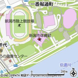 新潟市体育館周辺の地図