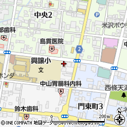 米沢丸の内郵便局周辺の地図