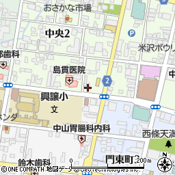 米沢教会周辺の地図