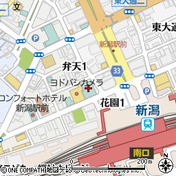 オリックスレンタカー新潟駅万代口店周辺の地図