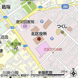 新潟市役所　下水道部東部地域下水道事務所北下水道分室周辺の地図