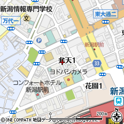大衆焼肉ホルモン あいしん 新潟駅前店周辺の地図