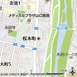 山形県米沢市桜木町周辺の地図