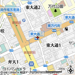 新潟県新潟市中央区東大通周辺の地図