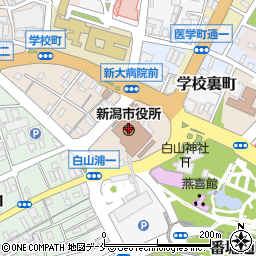 新潟市役所　土木部公園水辺課周辺の地図