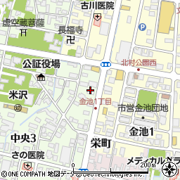 メガネのエース米沢本店周辺の地図