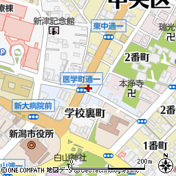 新潟県新潟市中央区医学町通周辺の地図