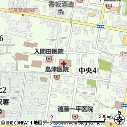 山形家庭裁判所　米沢支部書記官室周辺の地図