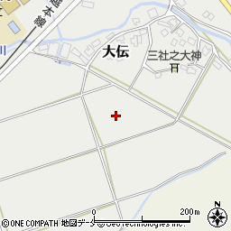 新潟県新発田市大伝周辺の地図