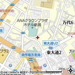 新潟通信機万代パーキング周辺の地図