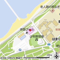 新潟市役所体育施設　西海岸公園市営プール周辺の地図