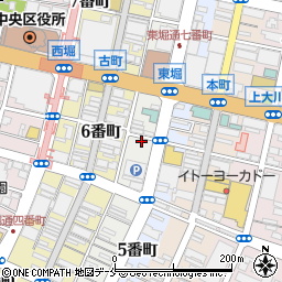 新潟県新潟市中央区東堀通（６番町）周辺の地図