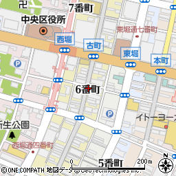 新潟県新潟市中央区古町通（６番町）周辺の地図